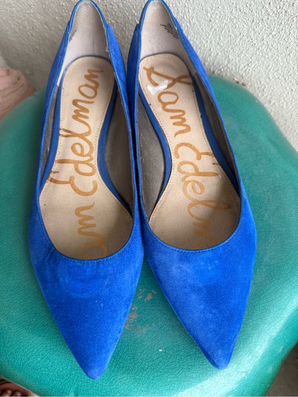 Sam Edelman Royal Blue Suede Pointed-Toe Flats